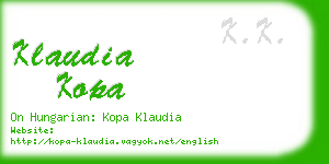 klaudia kopa business card